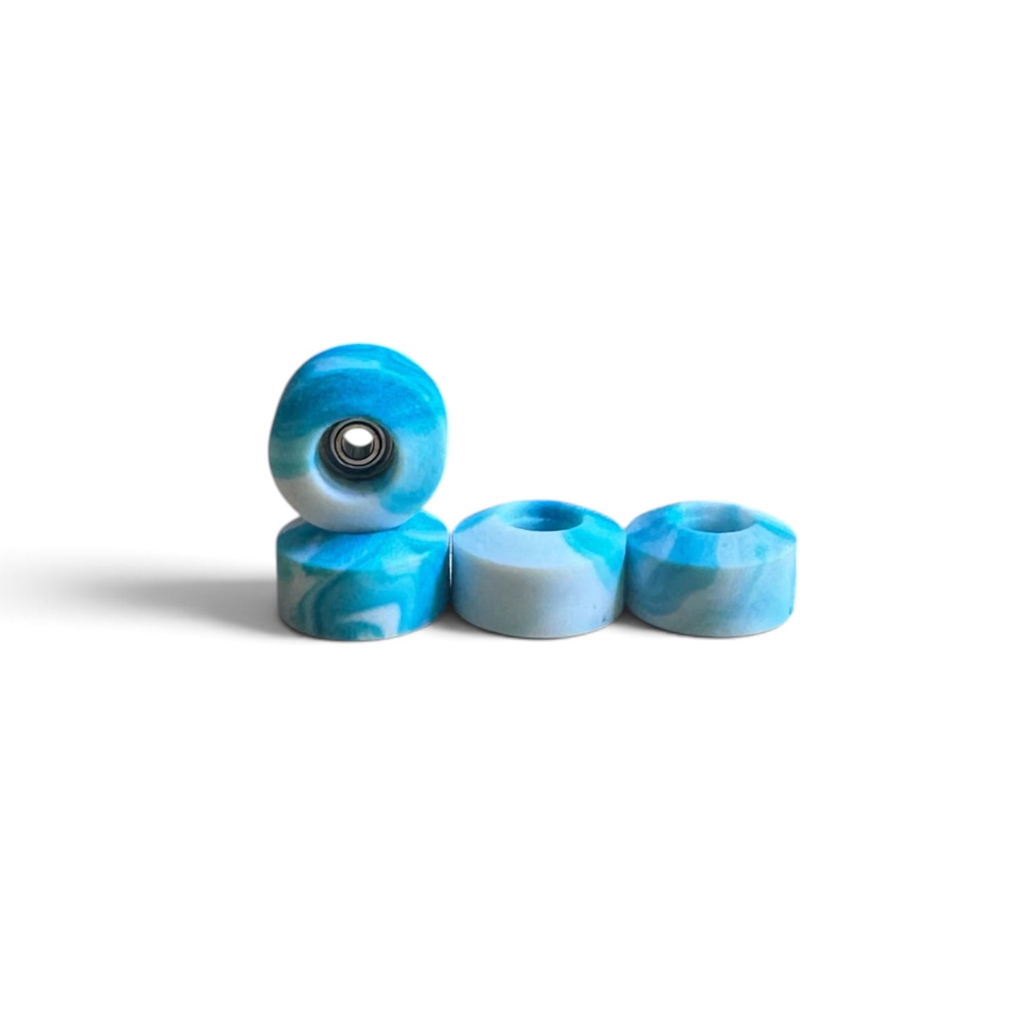 Blue/White Swirl Abstract Biggie Wheels 8.5x5 (105A)